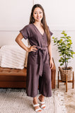 Make It Happen Dressy Jumpsuit in Mahogany