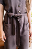 Make It Happen Dressy Jumpsuit in Mahogany