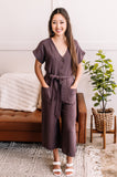 Make It Happen Dressy Jumpsuit in Mahogany