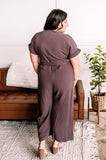 Make It Happen Dressy Jumpsuit in Mahogany