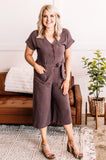 Make It Happen Dressy Jumpsuit in Mahogany