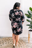 Floral Gabby Dress With Tie Belt In Black